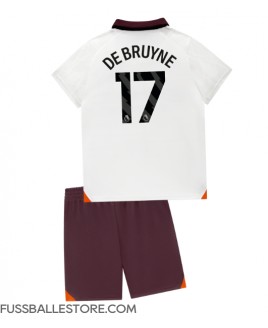 Günstige Manchester City Kevin De Bruyne #17 Auswärts Trikotsatzt Kinder 2023-24 Kurzarm (+ Kurze Hosen)